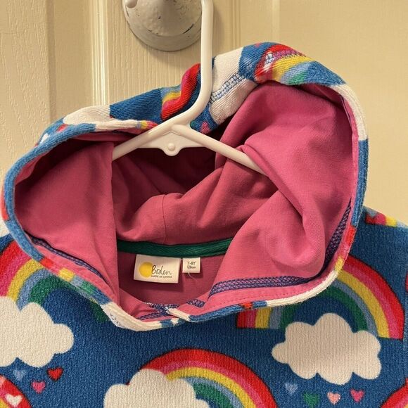 Mini Boden Rainbow Swim Dress Cover Up Towelling Terry Hooded Girls Size 7-8 - Picture 7 of 11